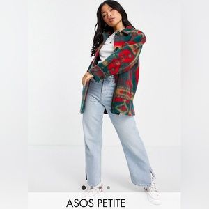 ASOS petite printed brushed shacket